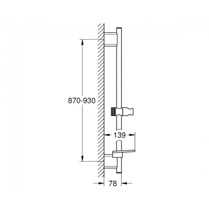 Dušipostament GROHE Rainshower SmartActive 900 mm, phantom black, 22125KF0
