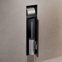 Potikni nišš tualettpaberile kleebitava plaadiga HANSGROHE XtraStoris Rock, must-matt, 56062670