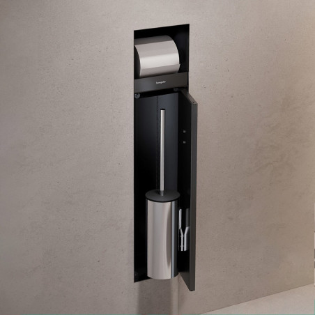 Potikni nišš tualettpaberile kleebitava plaadiga HANSGROHE XtraStoris Rock, must-matt, 56062670
