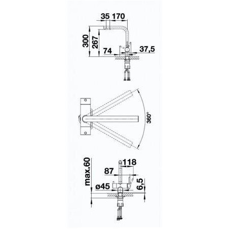 BLANCO Fontas II kitchen (sink) mixer, black-matt