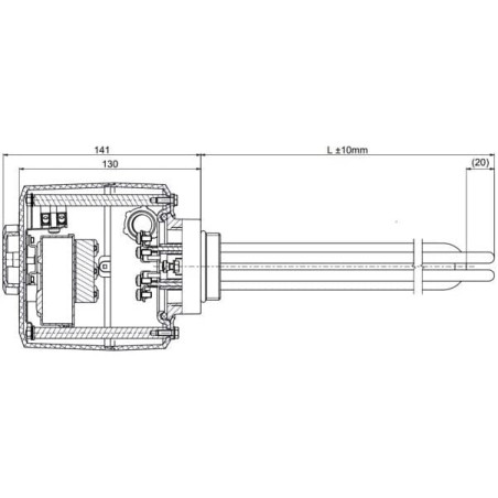 Electric threaded heating element DRAŽICE TJ 6-4 -2 kW, extended, 2110336