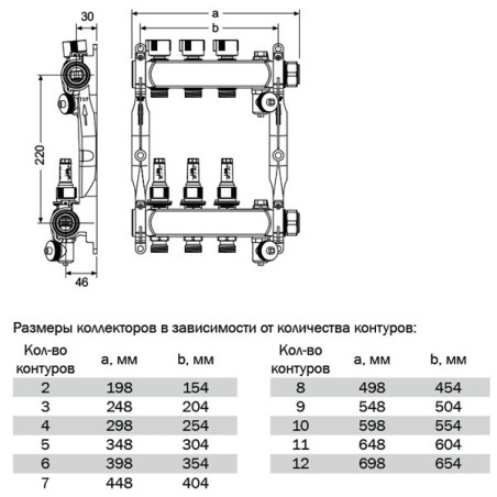 Регулируемый коллектор для теплого пола TECEfloor на 6 контуров с расходомерами