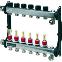 Регулируемый коллектор для теплого пола TECEfloor на 7 контуров с расходомерами