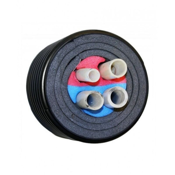 Fourfold insulated pipe UPONOR Ecoflex Quattro 2 x 32 x 2.9 - 25 x 3.5 - 20 x 2.8 / 175