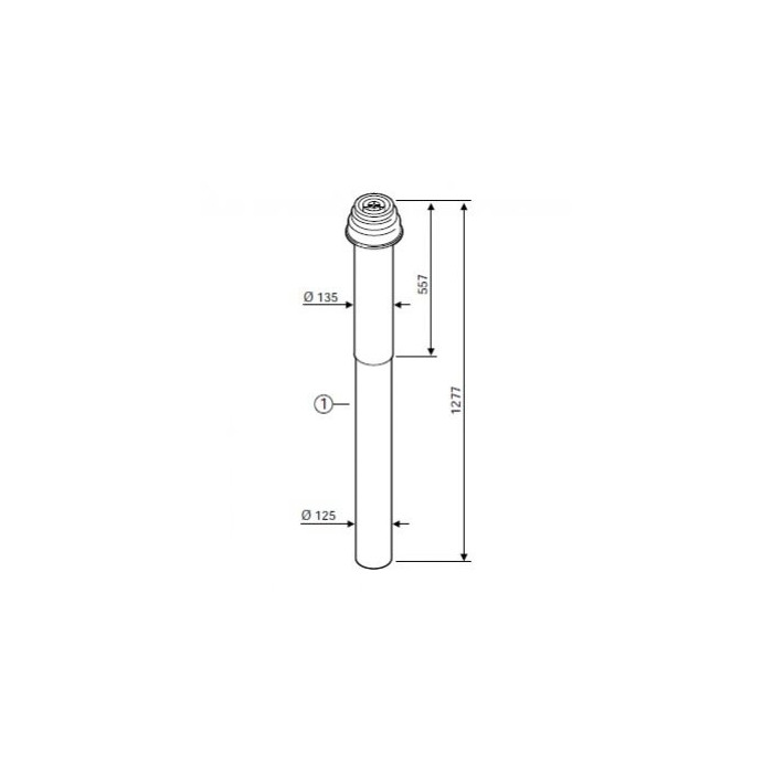 Kamino kits for vertical connection (through the roof) BOSCH C33x, Ø80/125
