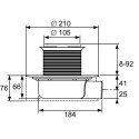 Horizontal trap TECEdrainpoint S 114 with a "dry" siphon, especially flat with factory-applied Seal System waterproofing.