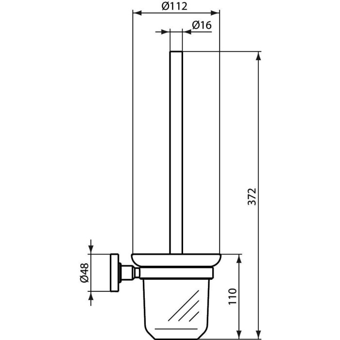 Holder with a container for toilet brush IDEAL STANDARD black-matt