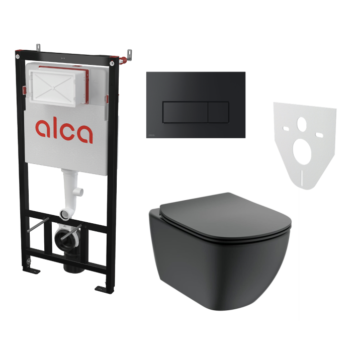 Potinkilised WC raami komplektid ALCADRAIN (4 in 1) + riputatav üksus kaanega IDEAL STANDARD Tesi AquaBlade'iga