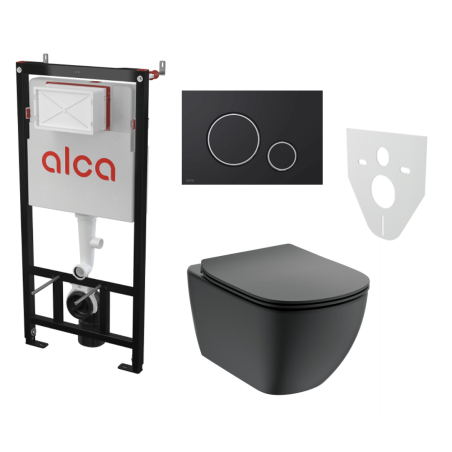 Potinkinis WC raami komplektid ALCADRAIN (4 in 1) + riputatav üksus kaanega IDEAL STANDARD Tesi AquaBlade'iga