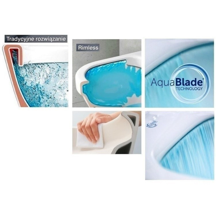 Potinkinis WC raami komplektid ALCADRAIN (4 in 1) + riputatav üksus kaanega IDEAL STANDARD Tesi AquaBlade'iga