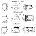 Потолочные рамы для унитазов ALCADRAIN (4 в 1) + подвесной блок с крышкой IDEAL STANDARD Tesi с AquaBlade