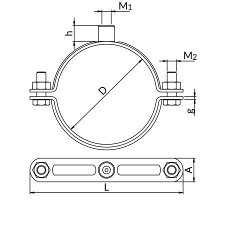 Pihustite hoidik NICZUK DN 1 1/4"" PP (41-44 mm), keermestus M8-10