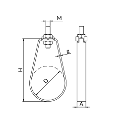 Holder for sprayer for NICZUK systems DN 1"" ZP (34-35 mm), thread M8