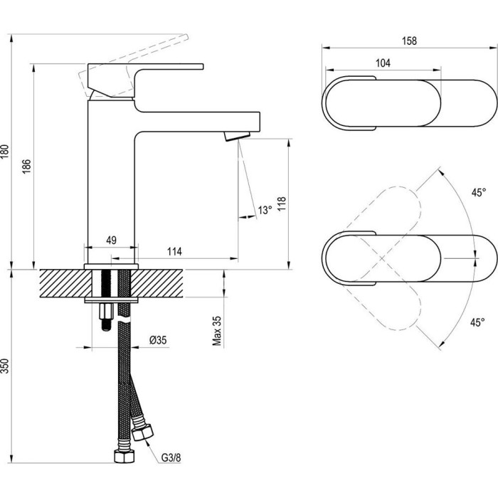 Смеситель для раковины RAVAK Chrome, X070428