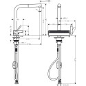Смеситель для кухни (раковины) с выдвижным шлангом HANSGROHE Aquno Select M81, 73836670