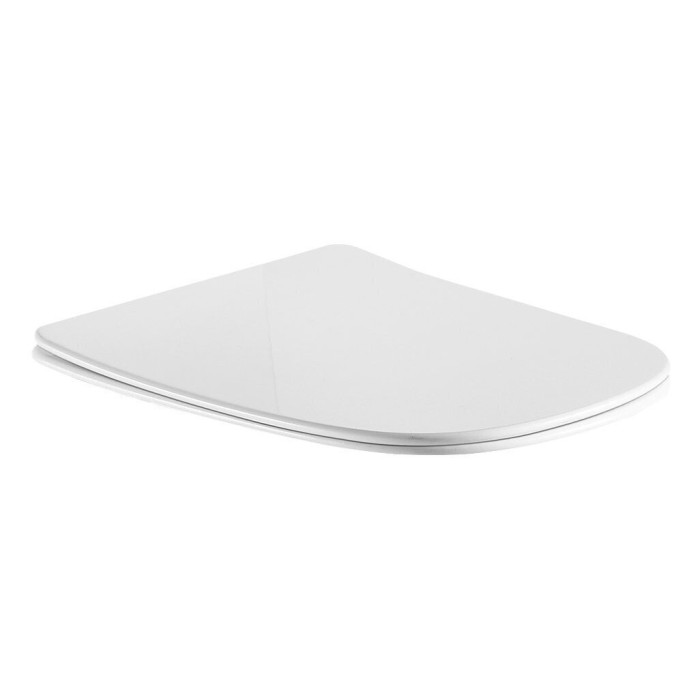 The SAPHO Bello Rimless toilet with a SLIM slow-closing seat is being installed.