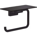Toilet paper holder with shelf HANSGROHE AddStoris 41772670, black-matt