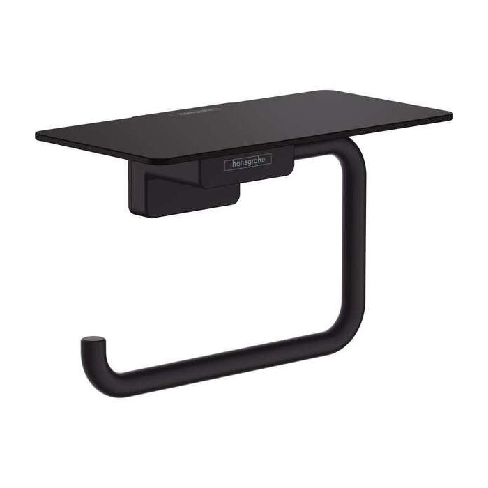 Toilet paper holder with shelf HANSGROHE AddStoris 41772670, black-matt