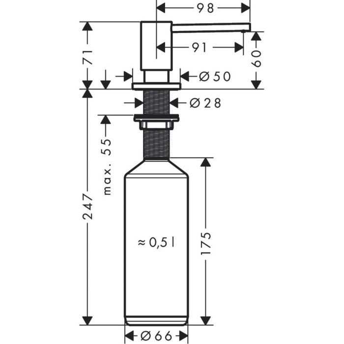 Soap dispensers HANSGROHE stainless steel, 40438800