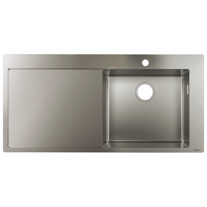 Нержавеющая стальная мойка HANSGROHE 1045 x 510 мм, левая, 43306800