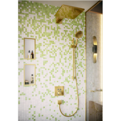 Built-in thermostatic shower 6 in 1 set HANSGROHE Raindance E 300, polished gold