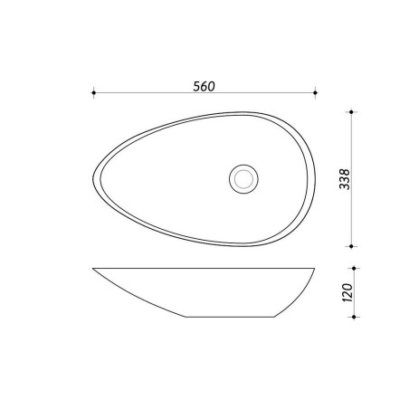 Используйте каменную раковину AQUASTONE AQS1 56 x 34 см