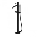 Floor-mounted bath mixer PAFFONI Light, black-matt