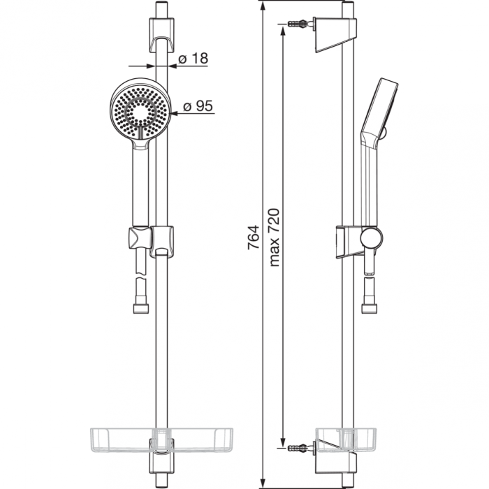 Shower stand sets ORAS Apollo, 544-33