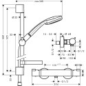 Thermostatic shower mixer with 66.8 cm shower stand HANSGROHE Croma 100, 27034000