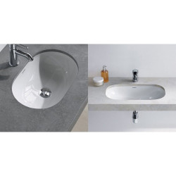 The advantage of the DURAVIT D-code 525x320 mounted under the countertop, 0338490000