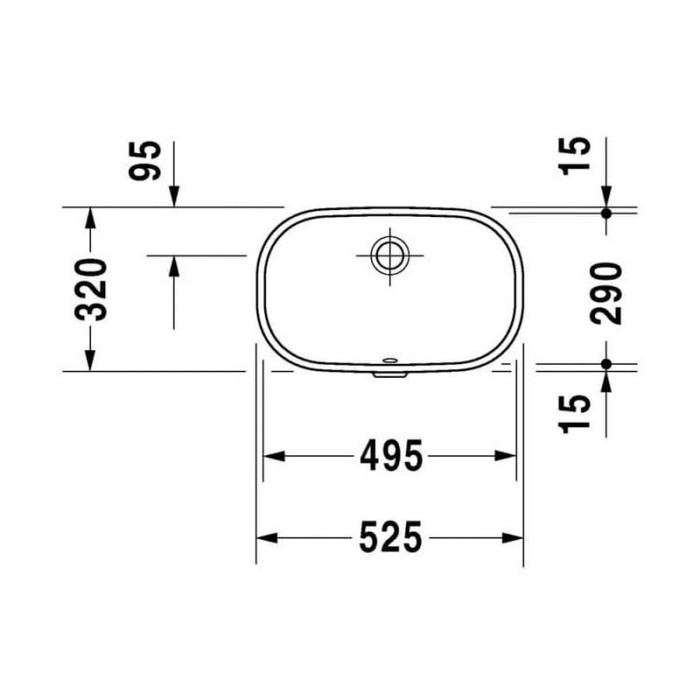Allveepinnale paigaldatav eelis DURAVIT D-kood 525x320, 0338490000