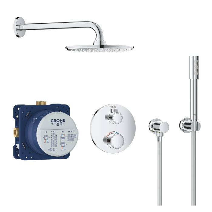 Встраиваемый термостатический душевой комплект GROHE Grohtherm Rainshower Cosmopolitan 210, 34732000
