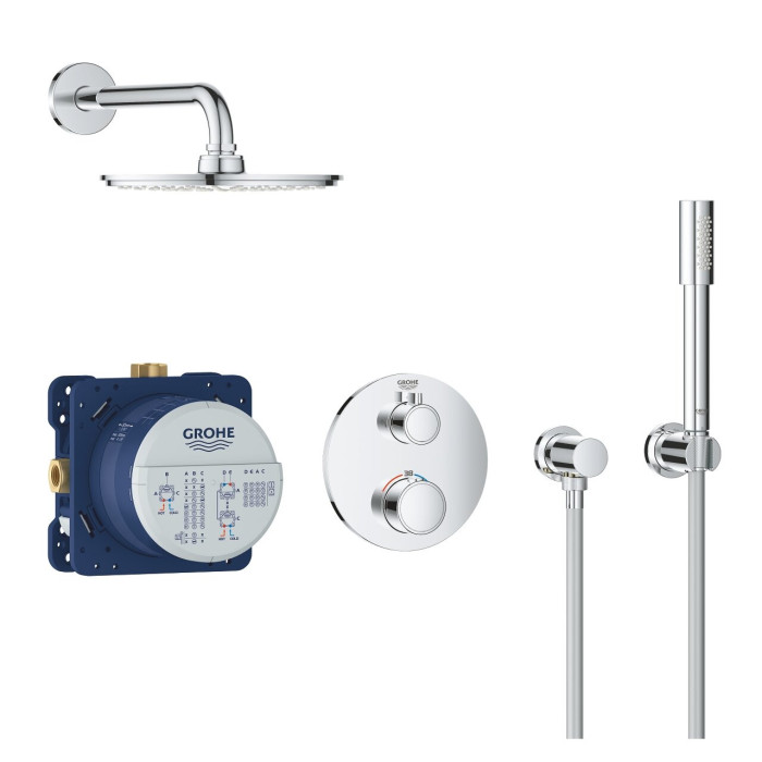 Встраиваемый термостатический душевой комплект GROHE Grohtherm Rainshower Cosmopolitan 210, 34732000