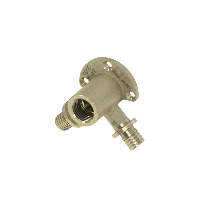 Double device elbow brass TECEflex 16 x 1/2"" middle, 768501