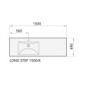 Умывальник из каменной массы PAA Long Step, 1500 x 490 мм, ILS1500/K/00
