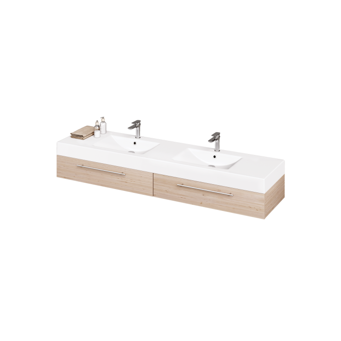 Stone composite furniture washbasin PAA Long Step Duo, 2100 x 490 mm, ILSW/00