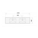 Stone composite furniture washbasin PAA Long Step Duo, 2100 x 490 mm, ILSW/00