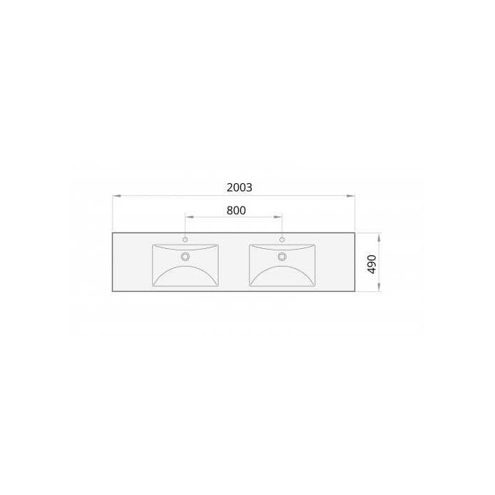 Умывальник из каменной массы PAA Long Step Duo, 2100 x 490 мм, ILSW/00