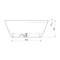 Stone composite bathtub PAA Quadro Silkstone, 700 x 1590 mm, VAQUABSS/00