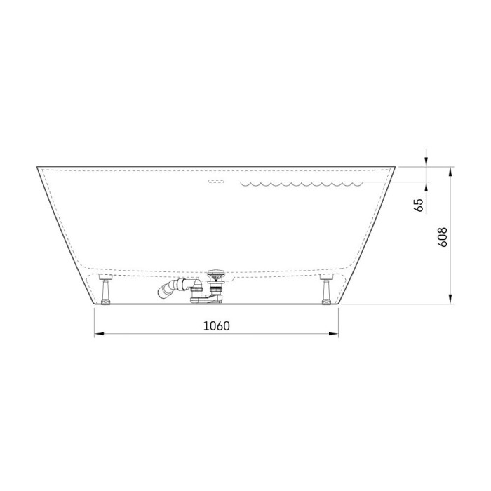 Ванна из каменной массы PAA Quadro Silkstone, 700 x 1590 мм, VAQUABSS/00