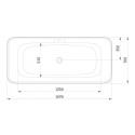 Ванна из каменной массы PAA Quadro Silkstone, 700 x 1590 мм, VAQUABSS/00