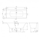 Rectangular bathtub VILLEROY & BOSH Subway 3.0 Duo 800 x 1800 mm, UBQ180SBW2DV01