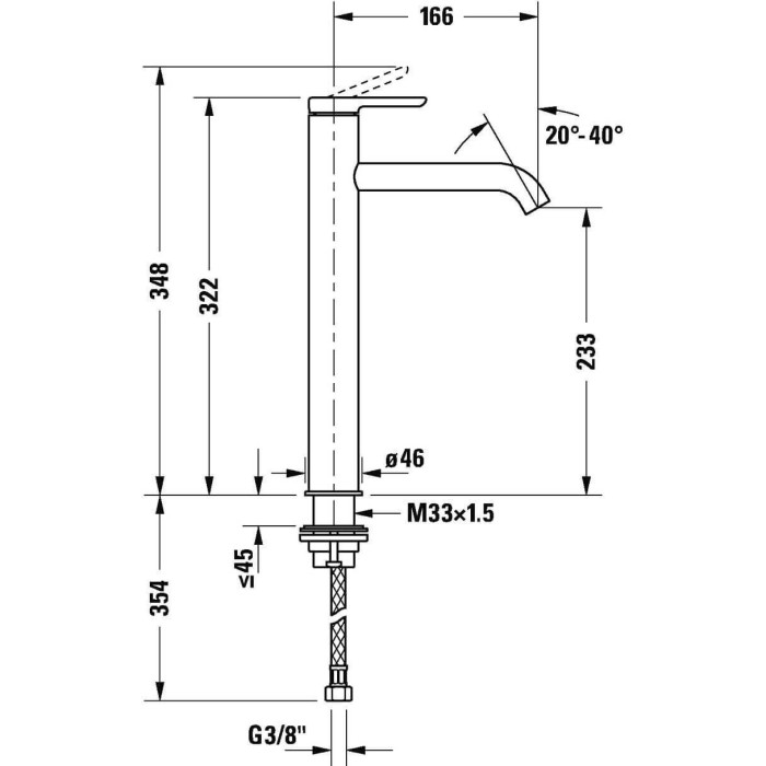 Смеситель для раковины DURAVIT C.1 XL, C11040001010