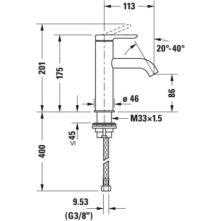 Segisti valamu DURAVIT C.1 M, C11020002046