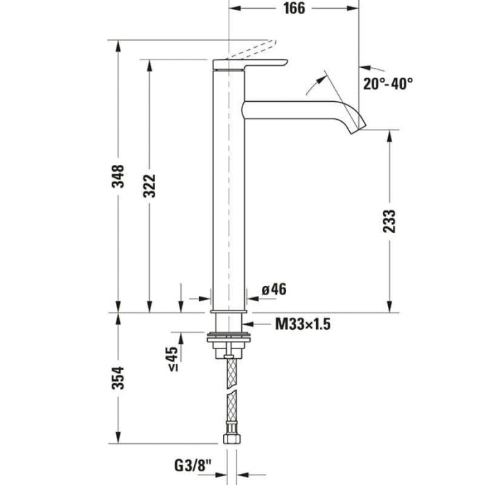 Mixer for sink DURAVIT C.1 XL, C11040002010