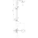 The RAVAK Transformatorius shower stand with a thermostatic mixer is the shower set X070058.
