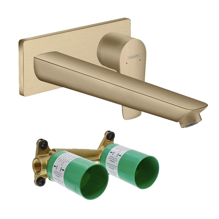 Seinale paigaldatav segisti kraanikausile koos seinale paigaldatava osaga HANSGROHE Talis E 225 mm, 71734140+13622180