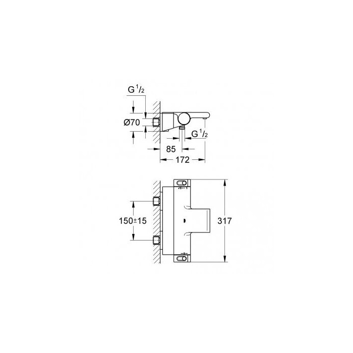 Termostaatiline segisti GROHE Grohtherm 2000 New koos riiuliga, 34464001