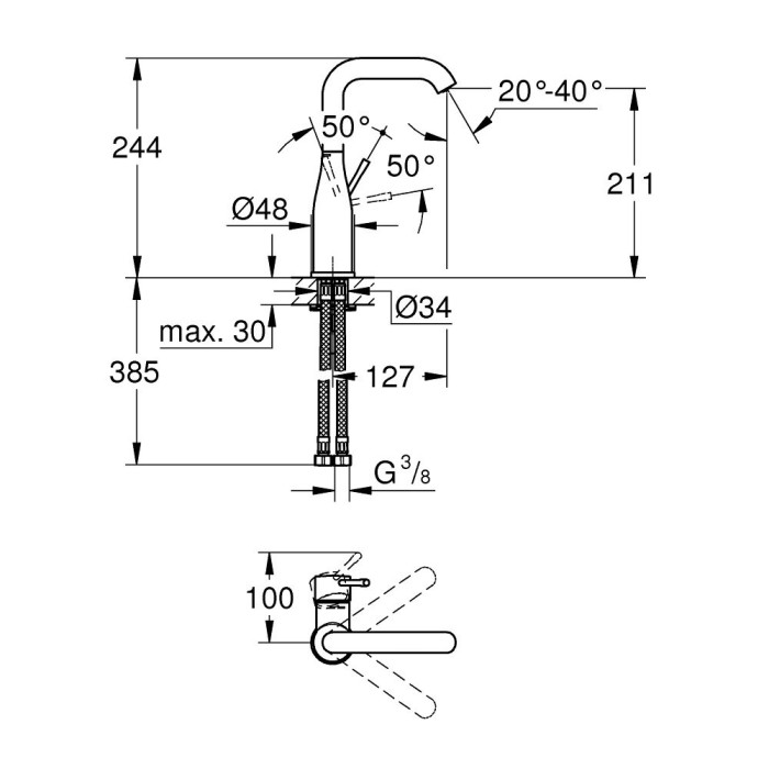 Vannitoa segisti GROHE Essence L, 23541001