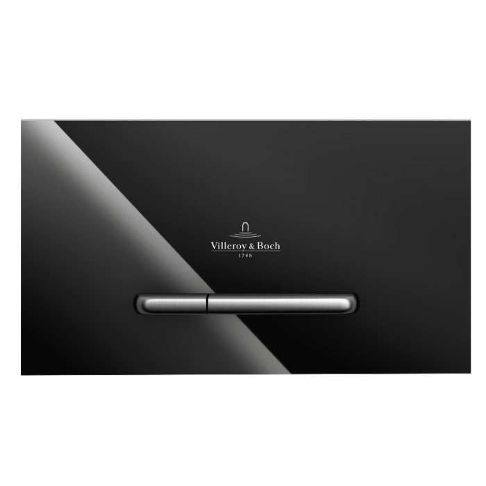 Сливная пластина VILLEROY & BOCH 300G блестящий черный с стеклянным распыленным воздухом, 922160RB